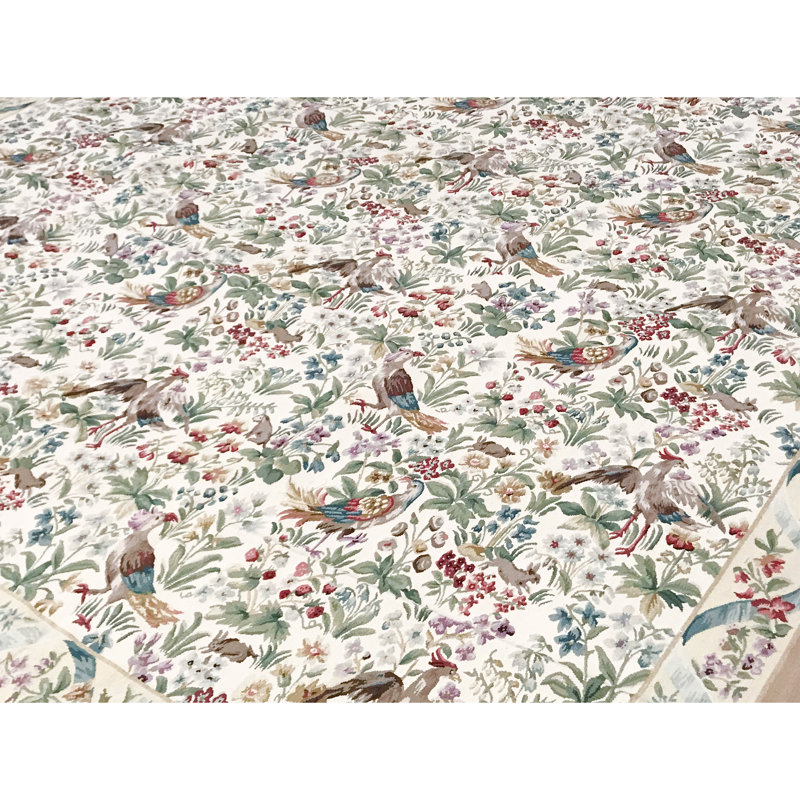 Hand-Knotted High-Quality Ivory and Beige Area Rug