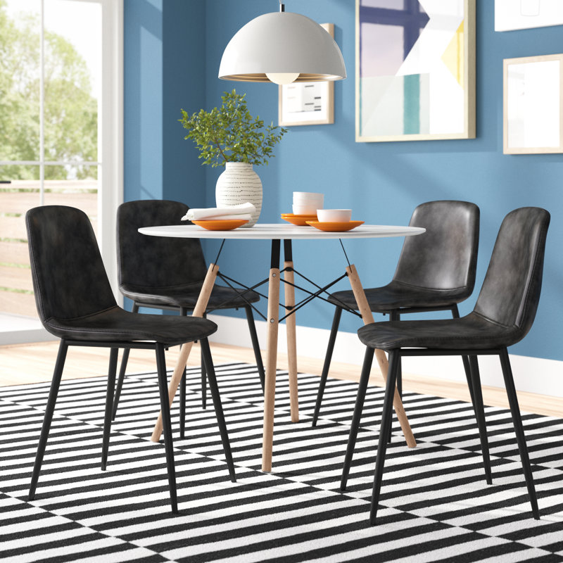 Ensemble repas pour 4 personnes Jordan, Naturel, Anthracite