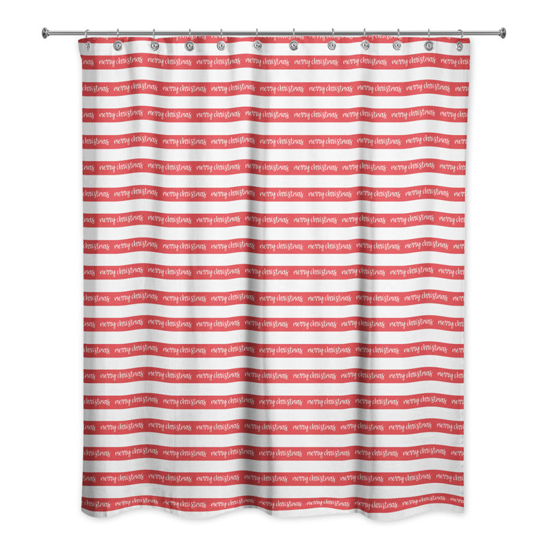 Astara Merry Christmas Stripes Single Shower Curtain