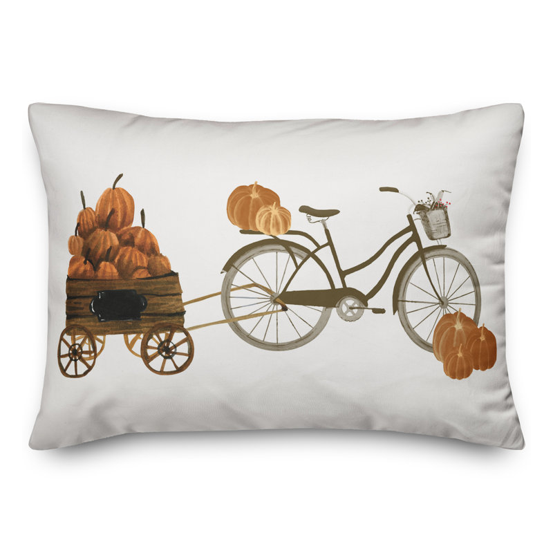  Pumpkin Patch Bike Rectangular Pillow Cover & Insert
