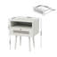  Feeney Dual-Tier Storage Nightstand, Side Table, Cream White