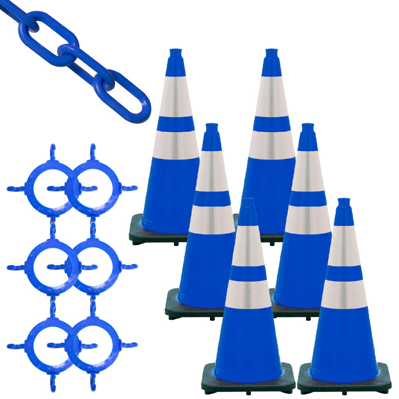 Mr. Chain 28'' H Plastic Post, Traffic Blue