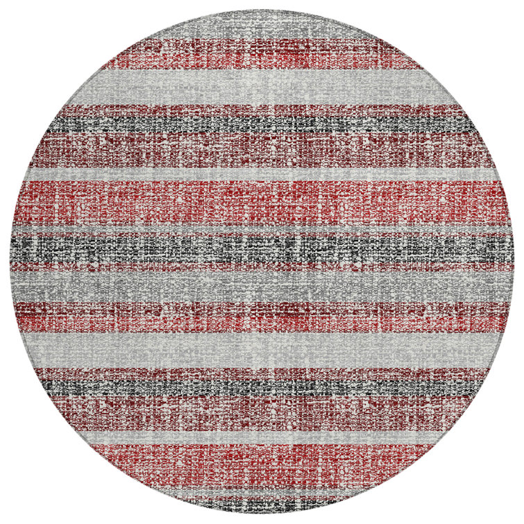 Machine Washable Indoor/Outdoor Xhevrie Burgundy Rug