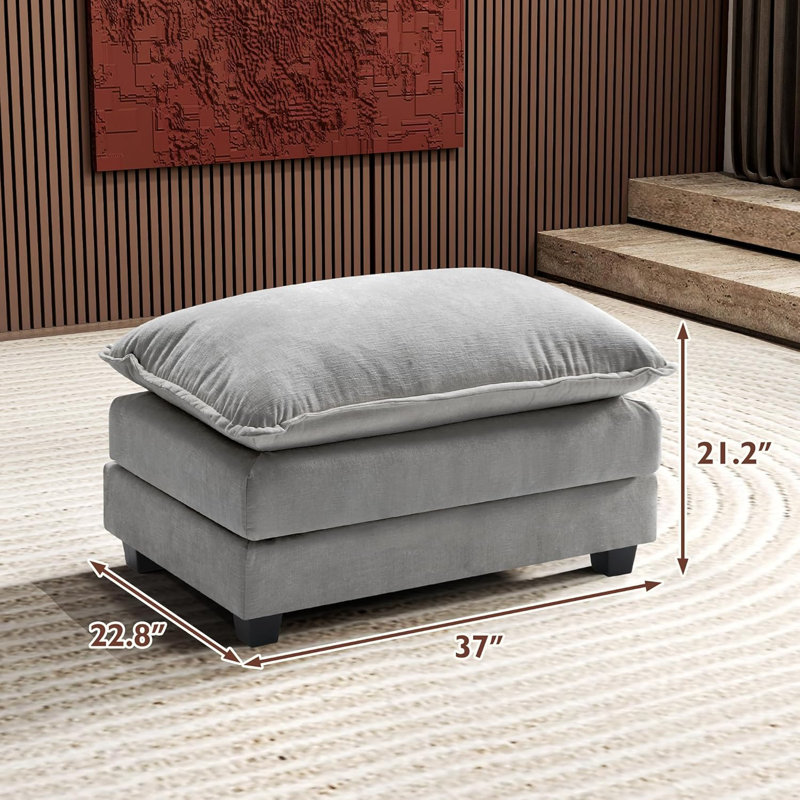 Repose-pieds George Chenille, Gris