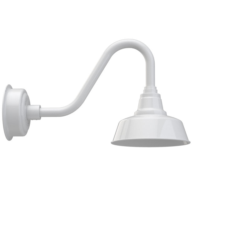 Luminaire de grange d'extérieur Vandervliet, Blanc, H 13,62 po x l 10 po x p 21,25 po
