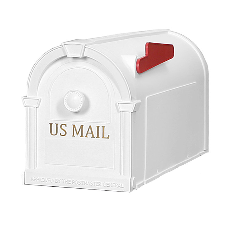 Hampton Plastic / Acrylic Post Mounted Mailbox, White