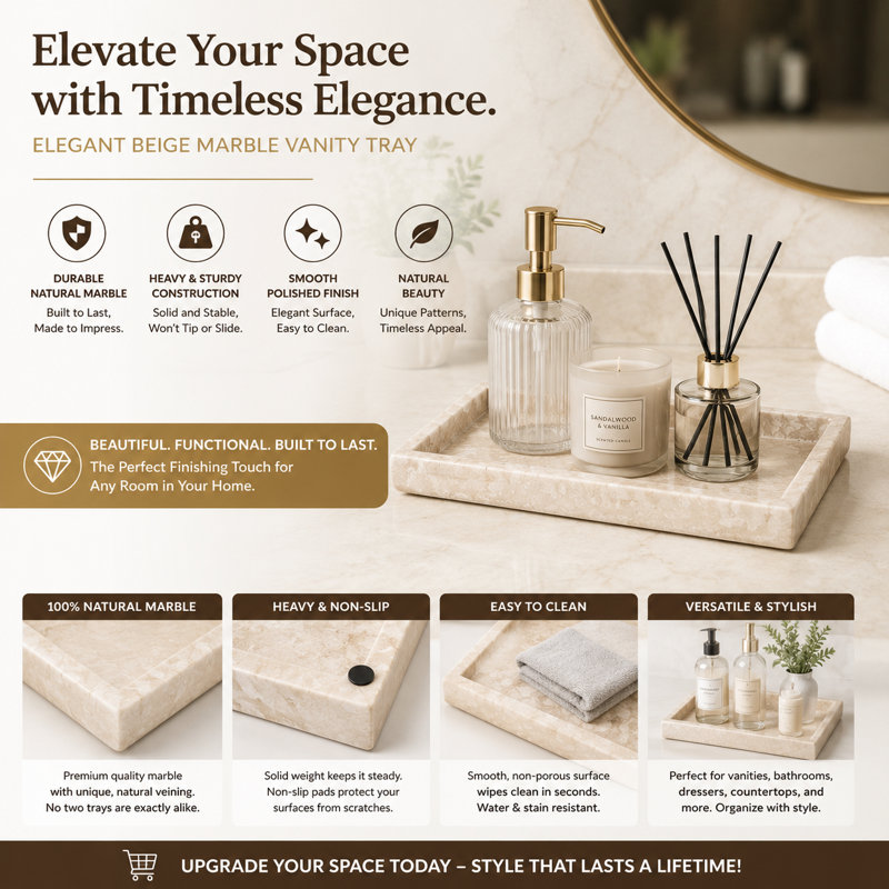 Arlette Marble Bathroom Tray