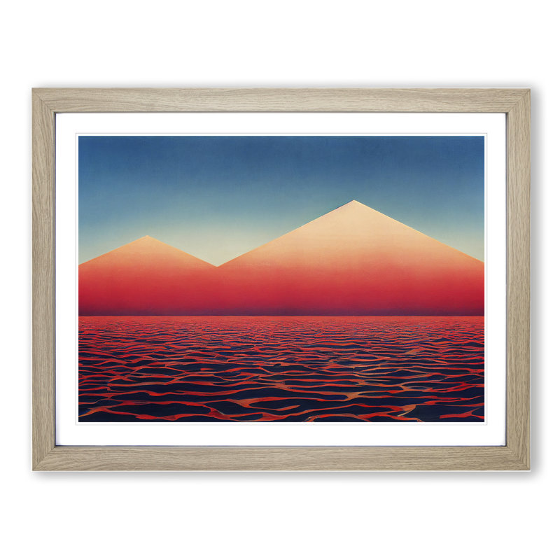 Special Abstract Mountains - Framed Print, 34cm H x 46cm W x 2cm D, Oak