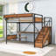 Lit mezzanine avec bureau intégré, escalier de rangement, garde-robe, éclairage DEL et prise de courant-1987693258-1987693260