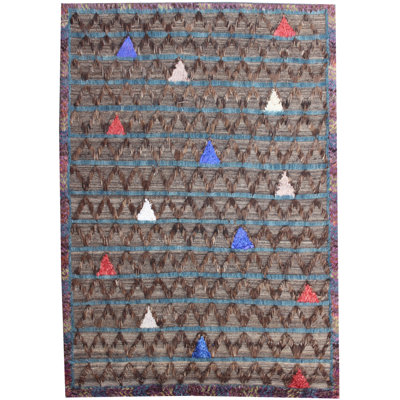 Geometric Hand Knotted 162cm X 254cm Area Rug