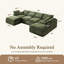Canapé modulaire sans os de 139 po, canapé en U sans assemblage en tissu de chenille de qualité supérieure, mousse à mémoire de forme à haute densité, support de 1200 lb, conception modulaire à mouvement libre, lit de jour de salon, vert-1793781636