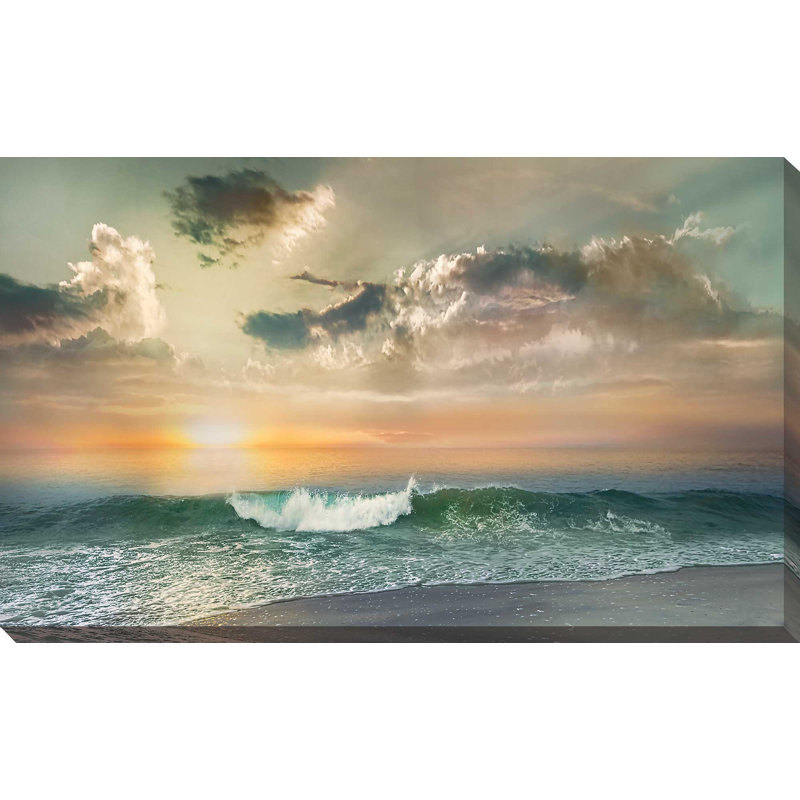 «Sundown Malibu», reproduction de photo, H 28 po x l 48 po x P 1,5 po, Toile tendue