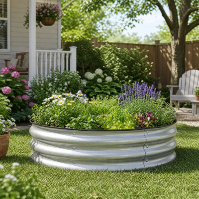 Lit de jardin surélevé en métal 2,5 pi x 2,5 pi Cotilla