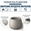Petit pot à fleurs / pot rond en béton avec trous de drainage-736941001-736941003