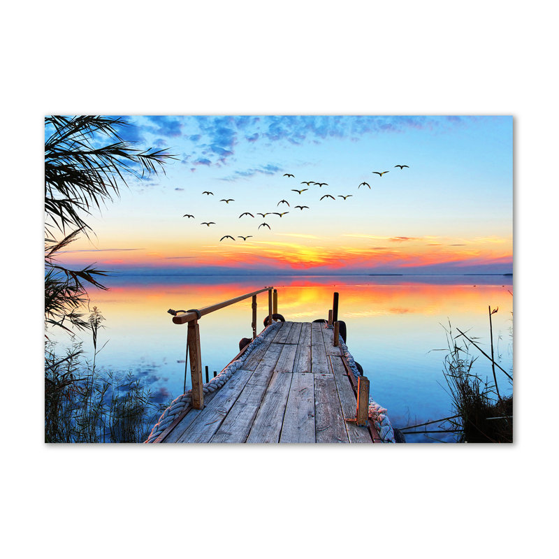 Pier At The Lake - Wrapped Canvas Print