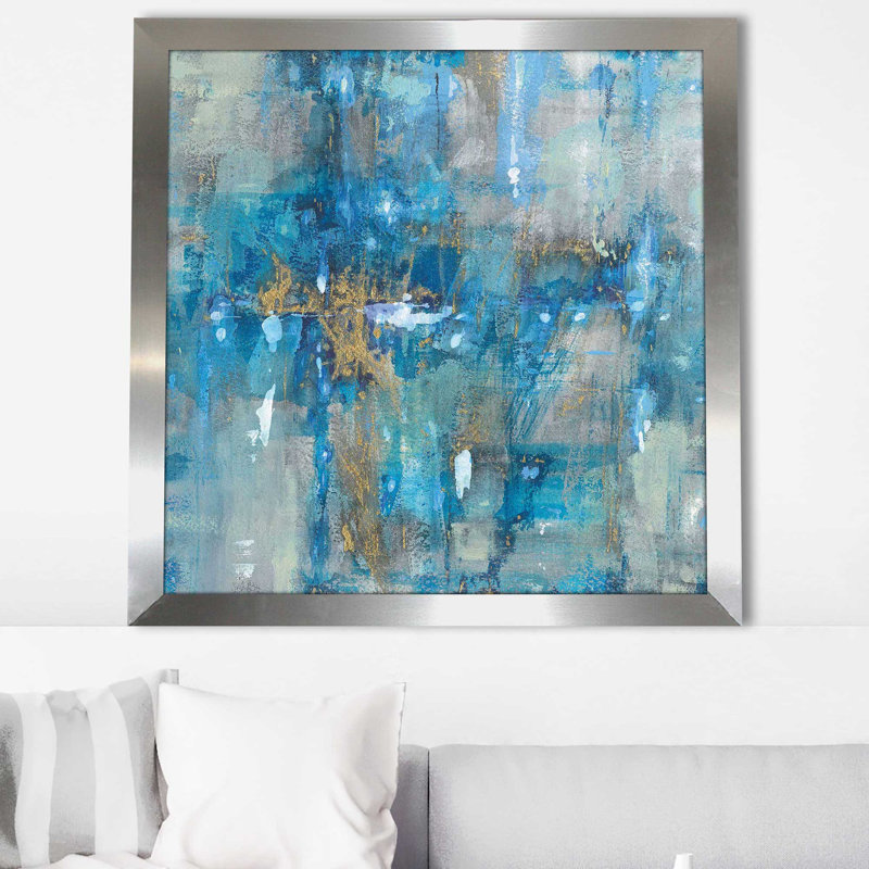 Lapis lazuli (carré) par Danhui Nai, reproduction, H 25,5 po x l 25,5 po x P 1 po, Encadrement argenté
