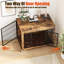 Mobilier de cage pour chien avec coussin, chenil en bois à deux portes pour l'intérieur, avec roulettes, table d'appoint décorative pour petits chiens de taille moyenne-450518924-450518927