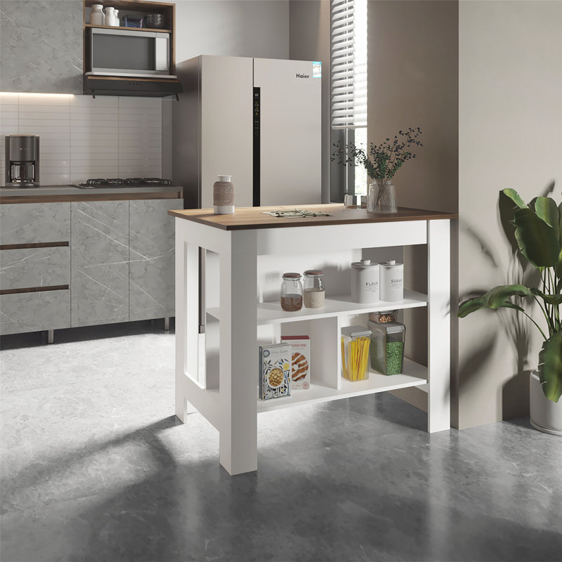 Îlot de cuisine polyvalent avec rangement abondant et design élégant pour les espaces culinaires