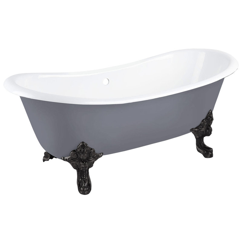 Baignoire de trempage sur pattes 72 po Lena, Noir