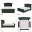 Lit-bateau tapissier à oreilles avec 2 tiroirs de rangement, grand lit, velours vert-1148065536-1148065542