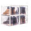 Ensemble de 4 boîtes de rangement pour chaussures empilables en plastique transparent pour hommes US 14 / femmes US 15 Large