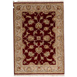 Hand-Knotted High-Quality Red and Ivory Area Rug