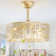 Gold Ceiling Fan With Light And Remote, Bladeless Fandelier With 6 Speeds, Reversible Motor, Timer Function, And 4 E26 Bulb Sockets For Bedroom, Living Room, Nursery