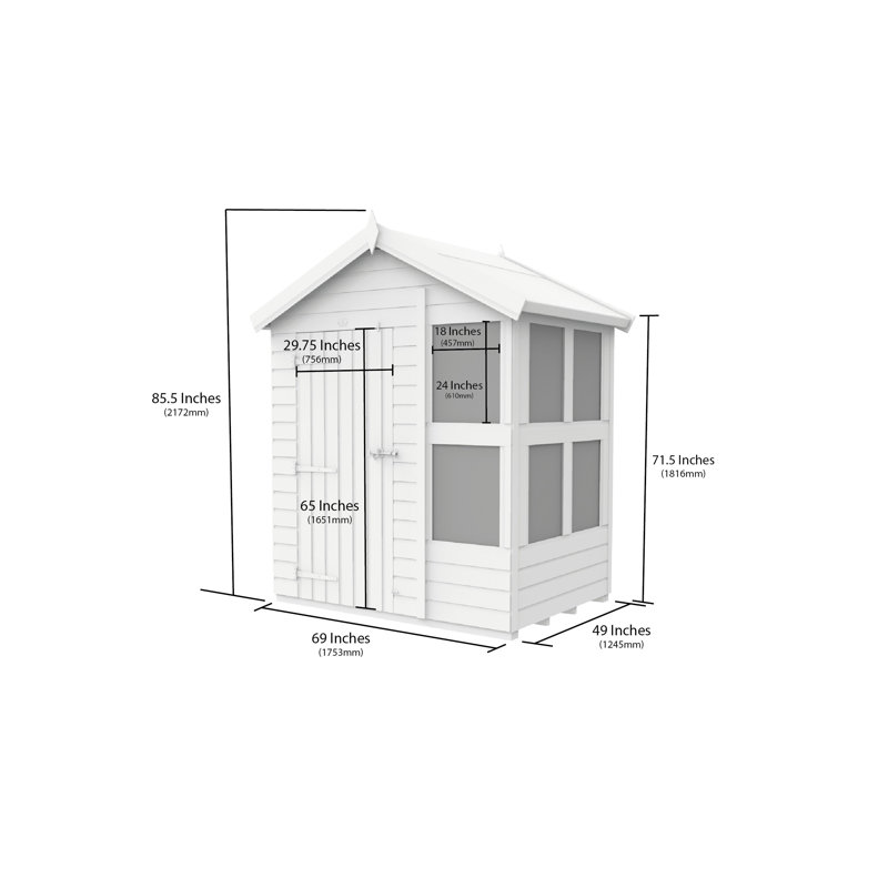 Total Sheds 4ft x 6ft Apex Potting Shed - Built-in Two-Tier Bench - Pressure Treated Timber - UK Manufactured