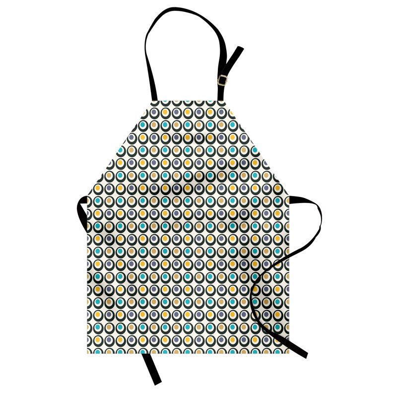 Multicolore East Urban Home, tablier rétro unisexe, pois audacieux, taille adulte