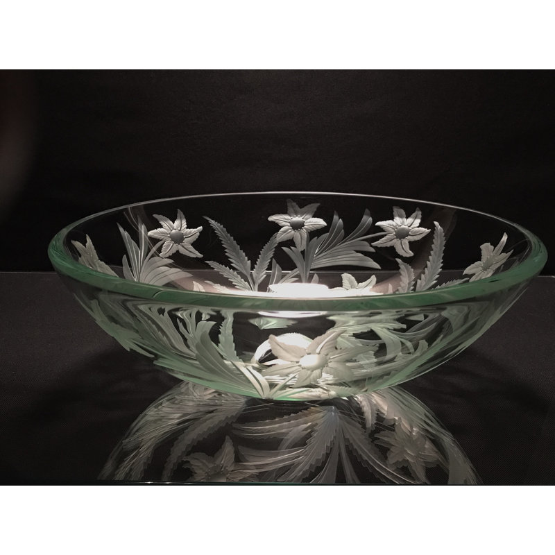 Lavabo de salle de bain à bateau circulaire en verre starflower