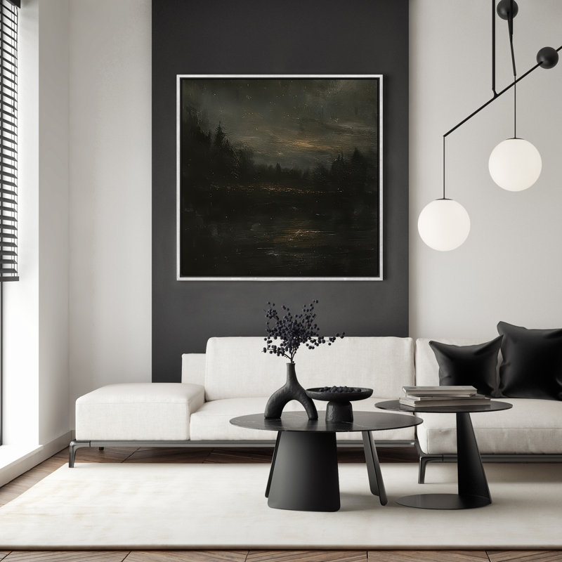 Art mural encadré abstrait rétro antique classique pour chambre à coucher, H 24 po x l 24 po, Blanc