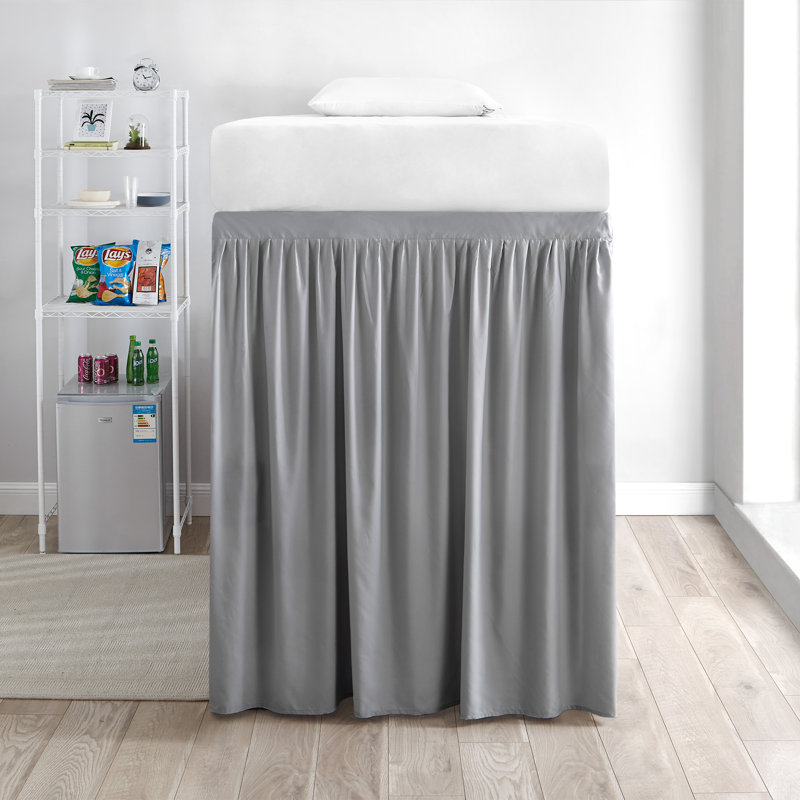 Ruffled Bed Skirt, Alloy, Twin XL Extended