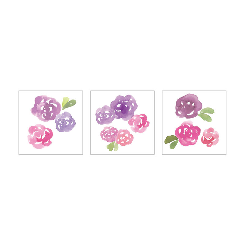 Ensemble d'adhésif décoratif 3 pièces eau de rose