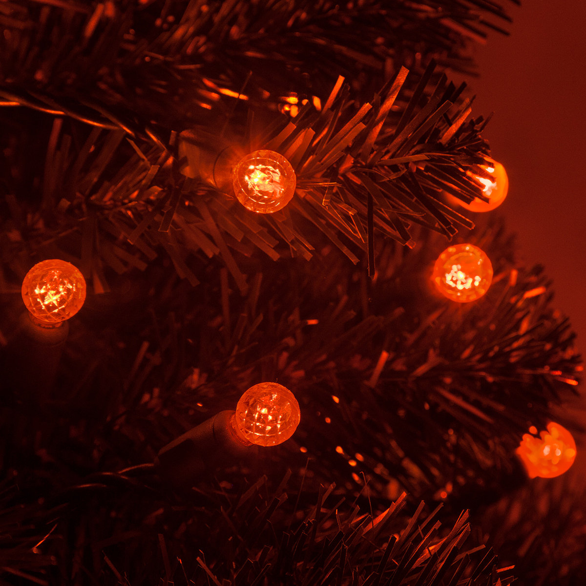 70-Light LED Mini Globe String Lights, Amber/Orange