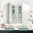 Frameless 16x26 Inches Medicine Cabinet with Storage,Surface or Recessed Mount Bathroom Cabinet with 3 Removable Tempered Glass Shelves, Bathroom & Kitchen Wall Storage,No Assembly（White）-587533091