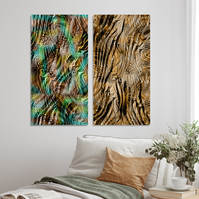 «Leopard and Tiger IV», ensemble de 2 impressions sur toile, Toile tendue, H 40 po x l 40 po x P 1 po