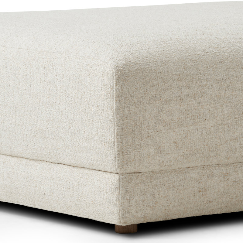 Toland None Ottoman, Cream Polyester Blend