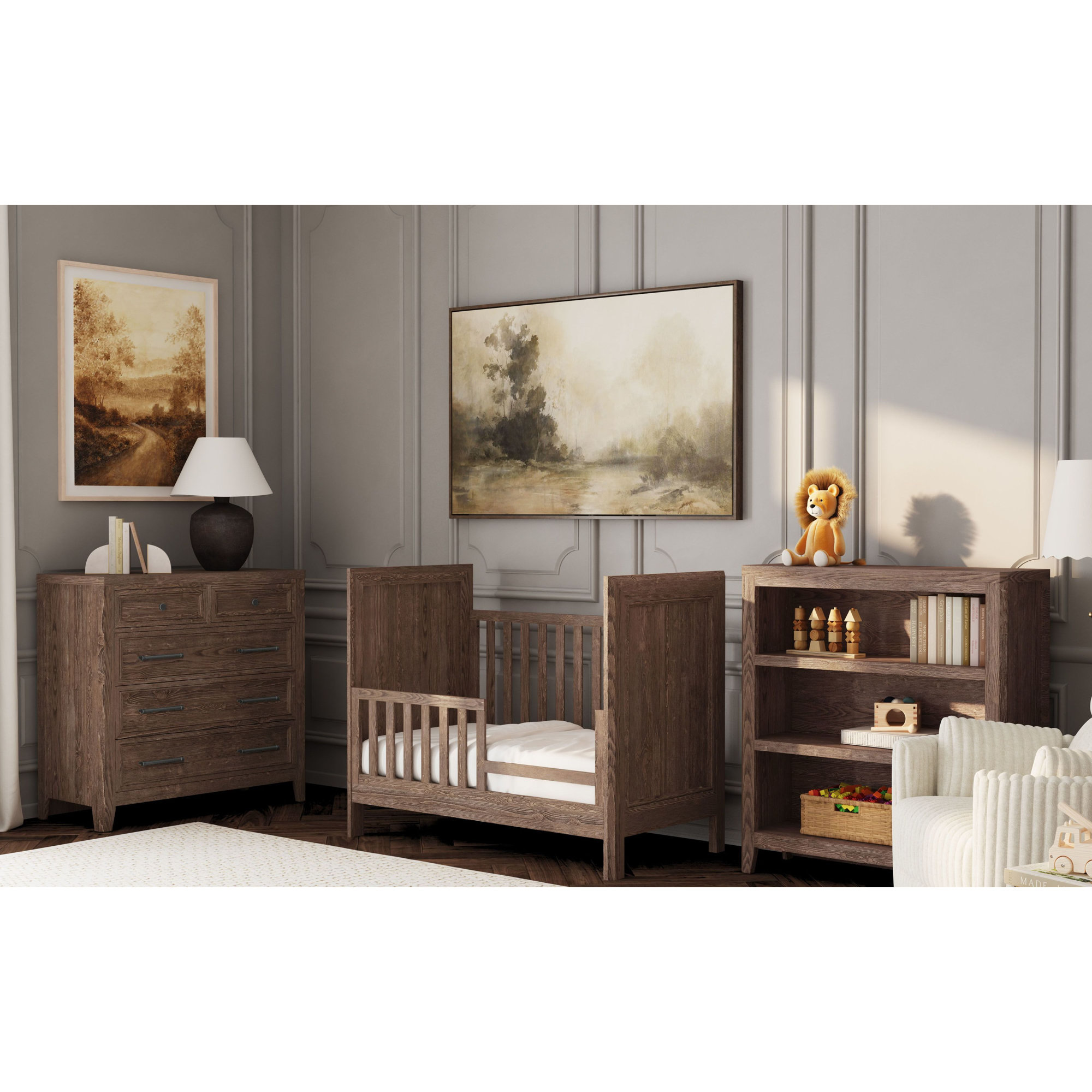 Jemma Classic Crib Toddler Rail, Harvest Brown