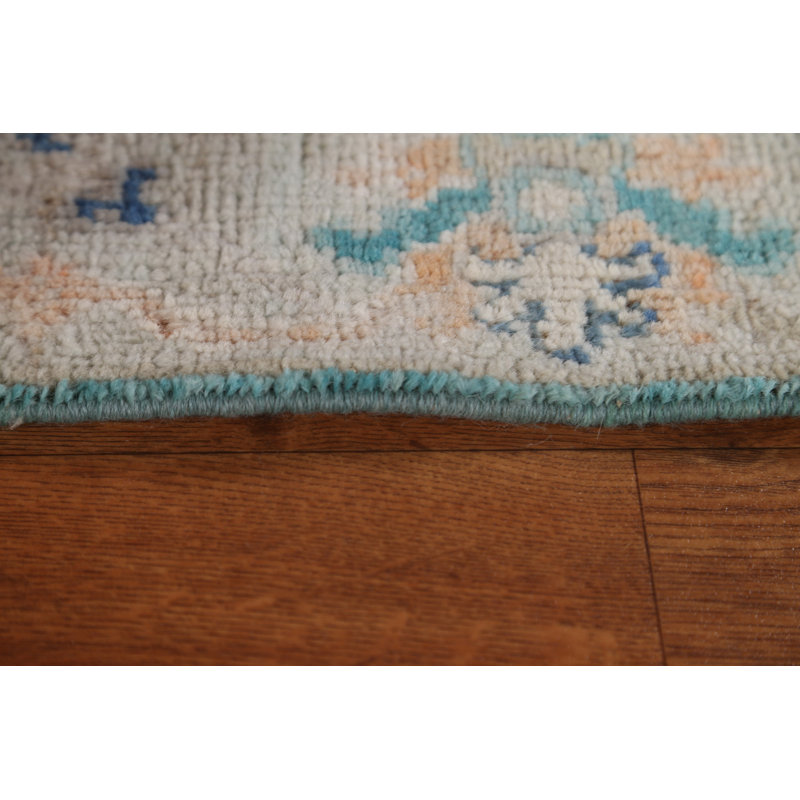 Tapis vert en laine noué à la main de conception unique nouvel âge 2 pi x 3 pi 0 po Shylar