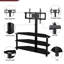 Tv Stand In Black With 3 Swivel Shelves And Adjustable Height Mechanism Function, Fits 32 - 65 Inch Tvs Functionality ,