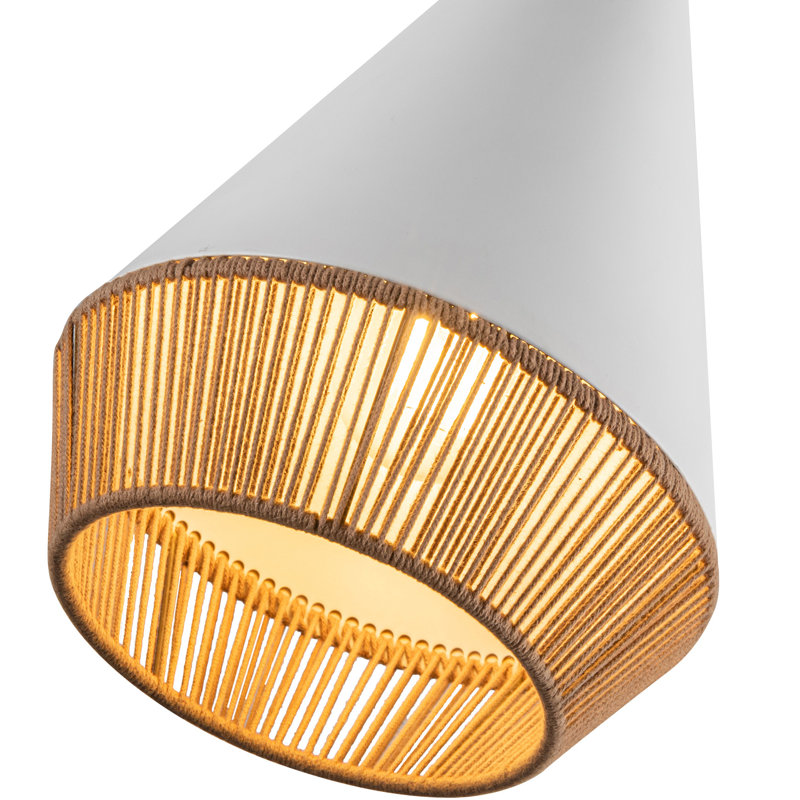 Luminaire suspendu simple à 1 lumière Keaz, Blanc