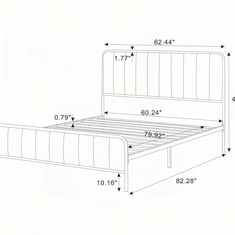 Upholstered Bed Frame, Khaki