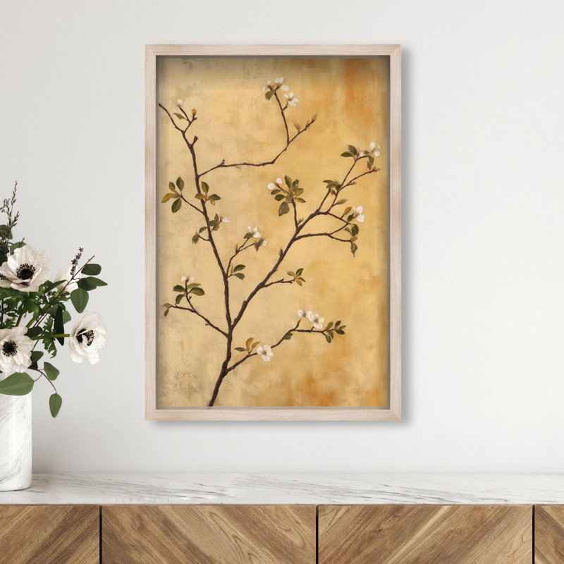 Oliver Gal Nature's Grace Floral & Botanical - Luxury Shadowbox Framed Wall Art, 32" H x 22" W, Cream