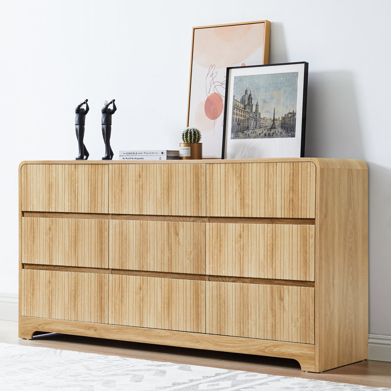 Commode 9 tiroirs Servidia (l 63 po), Jaune