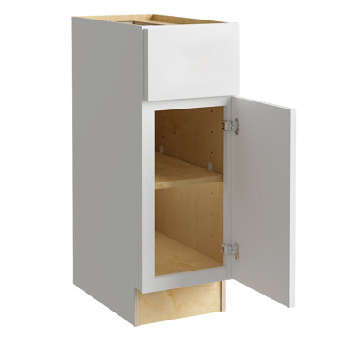 Gallery Express Briar Plywood Assembled 12 in W X 24 in D X 34.5 in H Base Kitchen Cabinet with Drawer Right in White