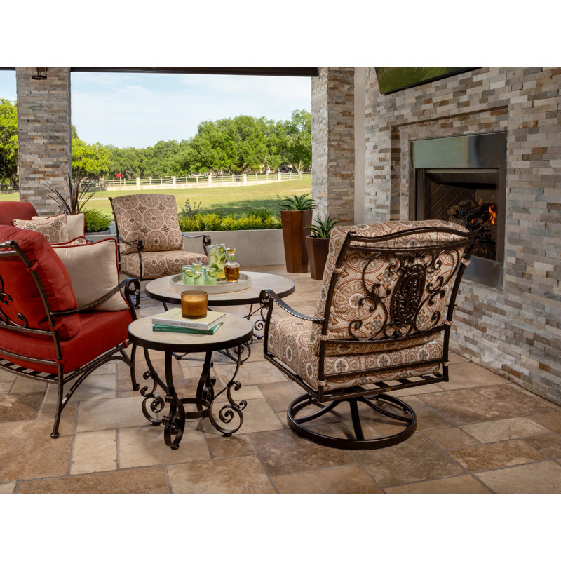 San Cristobal Outdoor Rocker Chair, Alcazar Redwood, Graphite