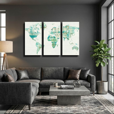 « Carte Kanari » de Melissa Averinos, triptyque mural, 152 x 102 cm