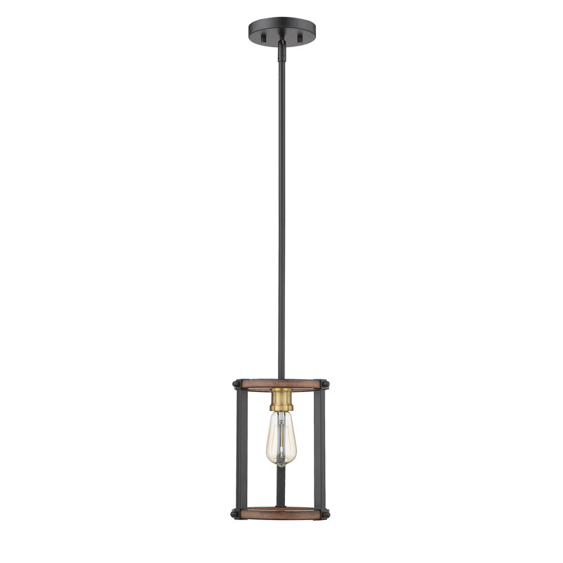Charles 1 - Light Single Pendant, Rustic Mahogany