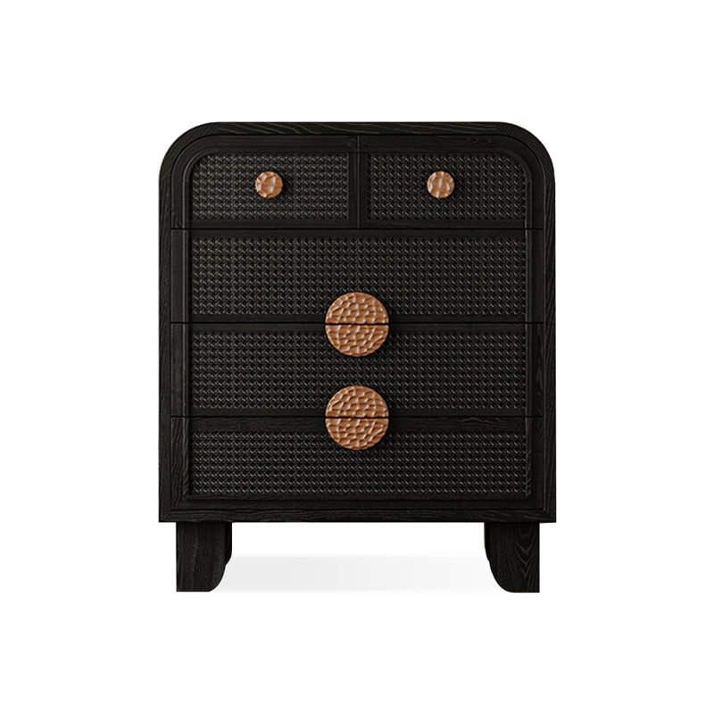Modern Black Solid Manufactured Wood Accent Cabinet
