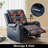 PU Leather Manual Massage and Heat Recliner Chair Single Sofa with Diamond Stitching-1210980689